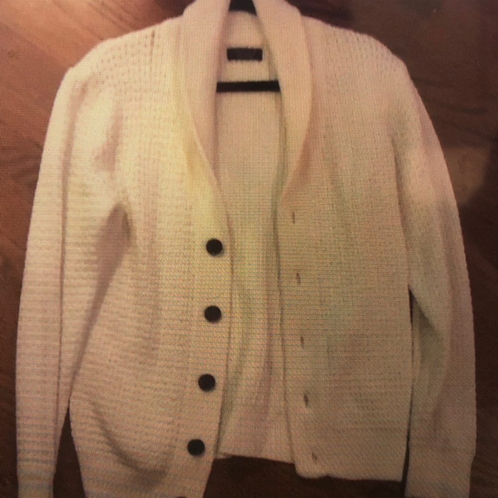 Men's Cream Cardigan Sweater